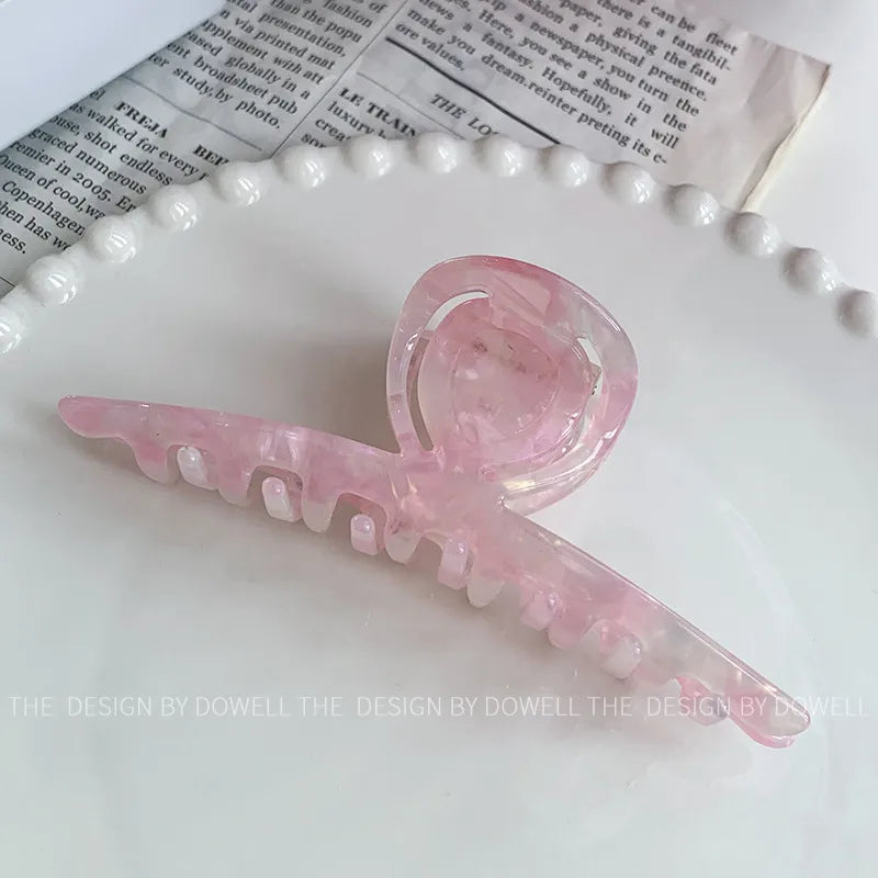 Large Size Original Design Hollow Floral Hair Clip Versatile Shark Hair Clamp Acetate Board Hair Clip Fashionable Women's Accessory