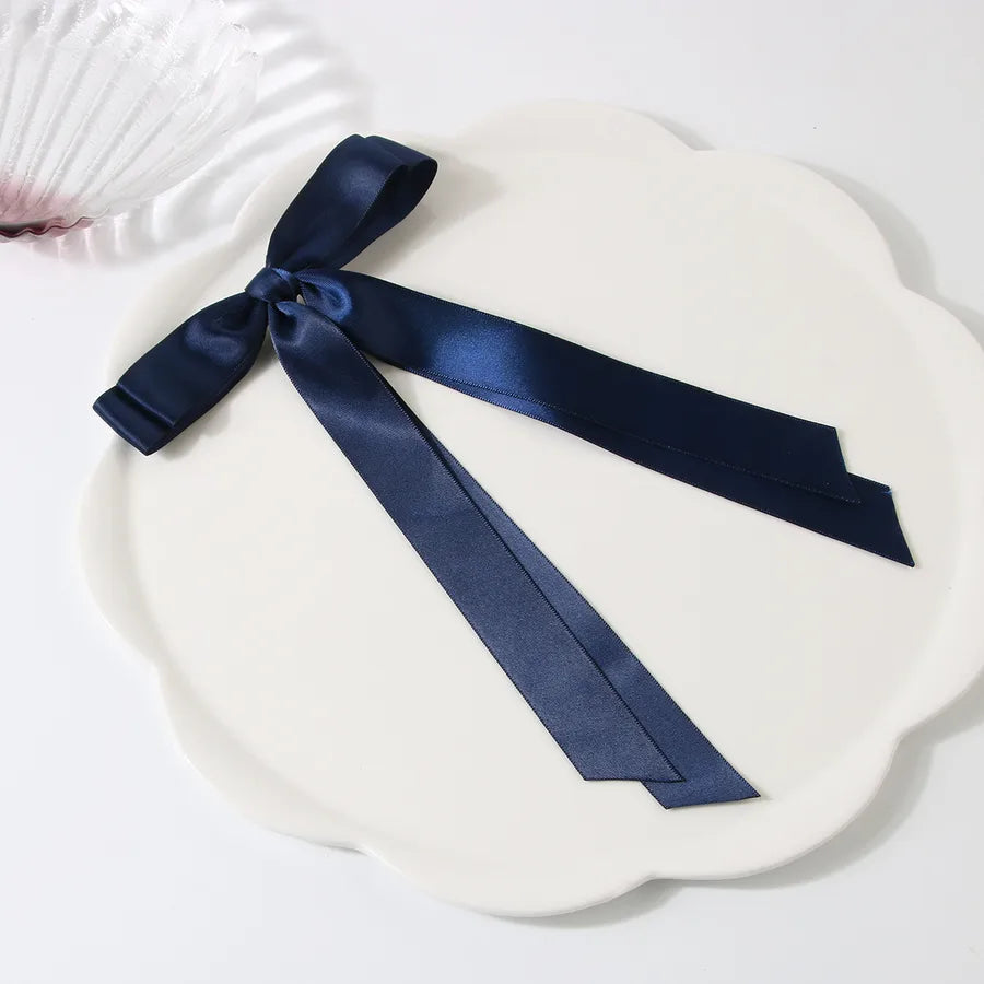 Women's Sweet Simple Style Classic Style Solid Color Bow Knot Cloth Hair Clip
