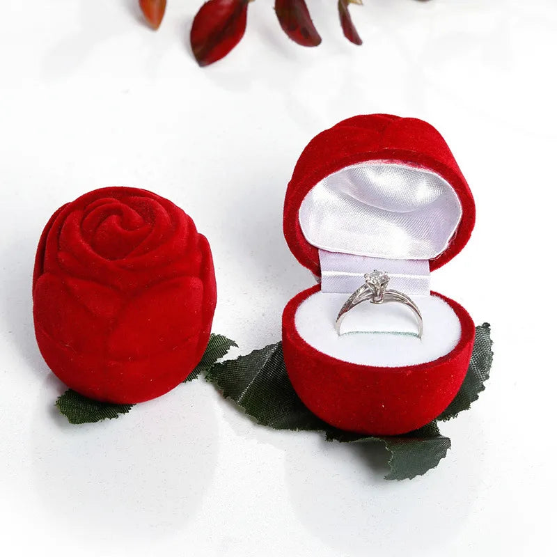 simple style flower plastic valentine's day jewelry boxes