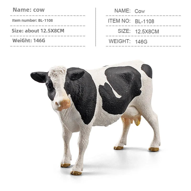 simulation mini farm poultry chicken duck goose cow gold small animal miniature model sand table ornaments wholesale
