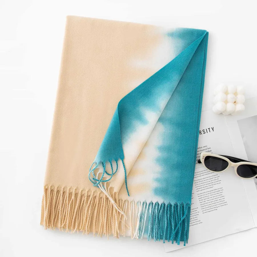 Women's Casual Multicolor Imitation cashmere Tassel Scarf