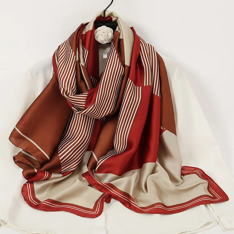 women's lady flower cloud brocade printing scarf