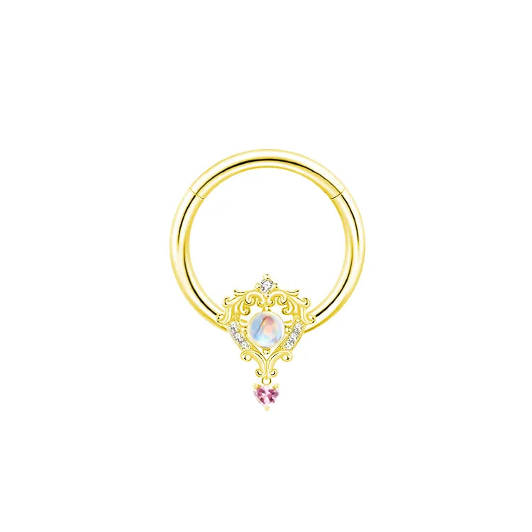 cute sexy animal heart shape stainless steel alloy copper asymmetrical plating inlay zircon 14k gold plated 18k gold plated silver plated cartilage earrings belly ring nose ring