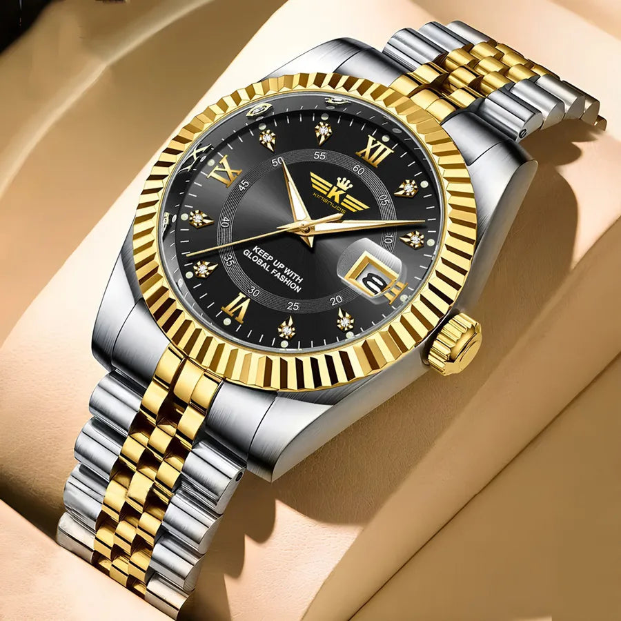 Casual Color Block Double Side Snaps Quartz Watch Men's Watches