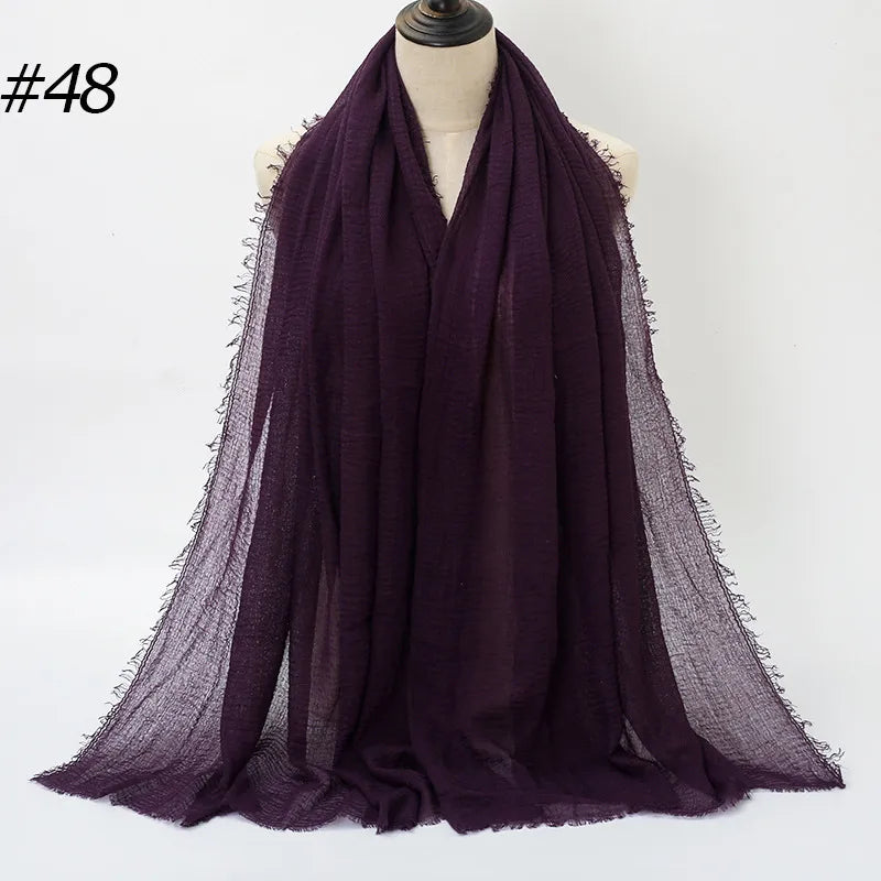 fashion solid color cotton pashmina scarves