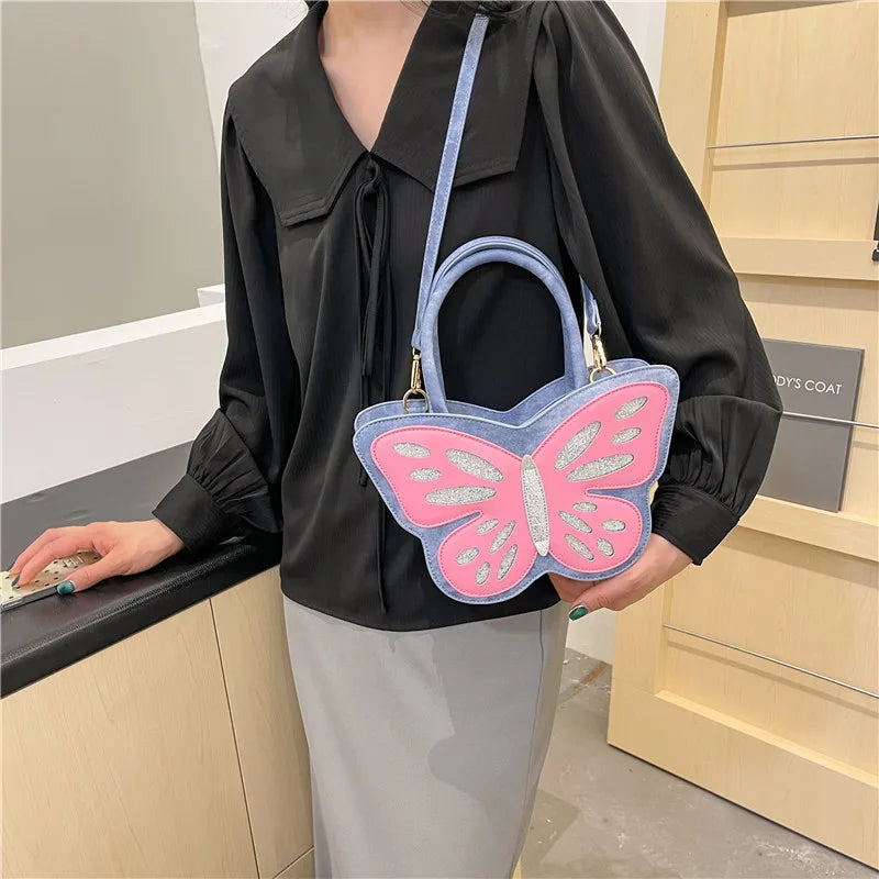 Women's PU Butterfly Cute Butterfly Shape Zipper Crossbody Bag