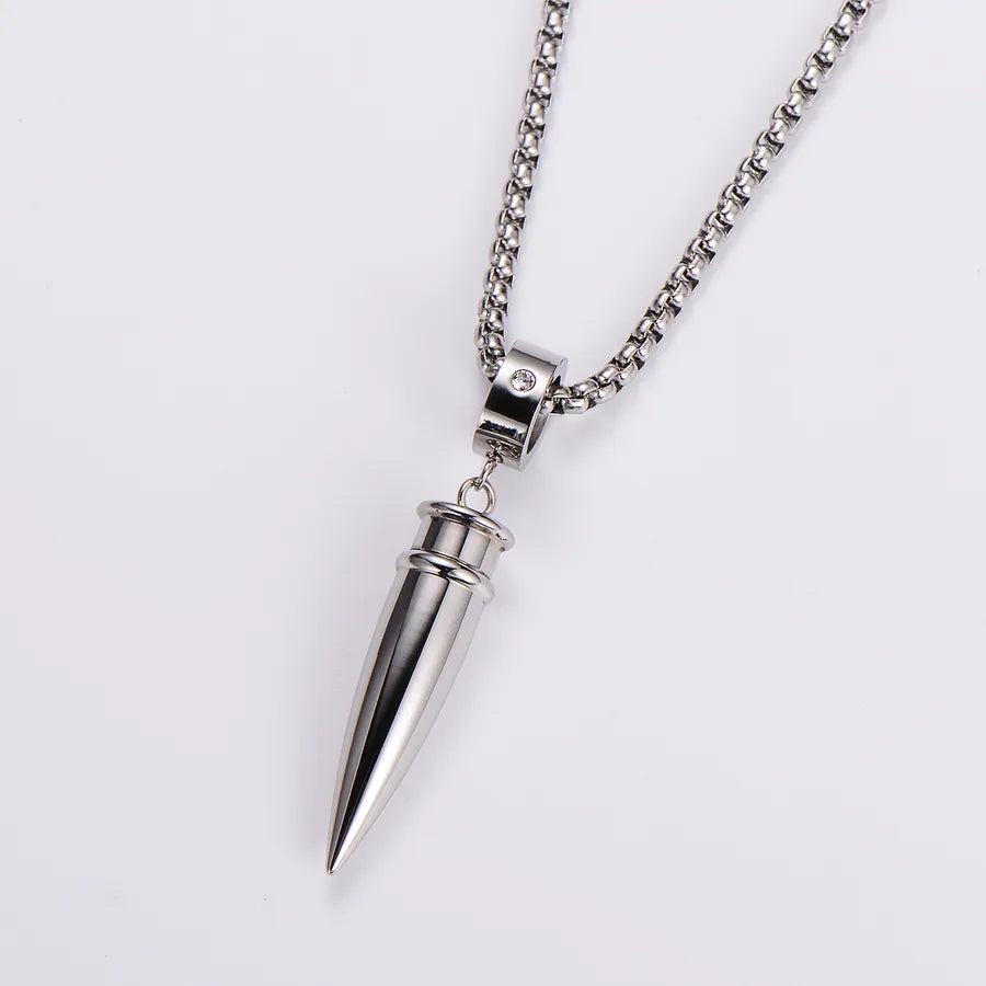 Hip-Hop Bullet 304 Stainless Steel Plating Inlay Men's