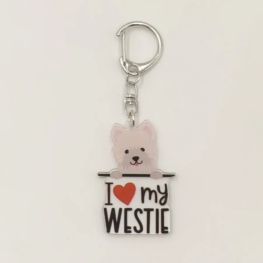 Ethnic Style Simple Style Letter Dog Arylic Unisex Keychain
