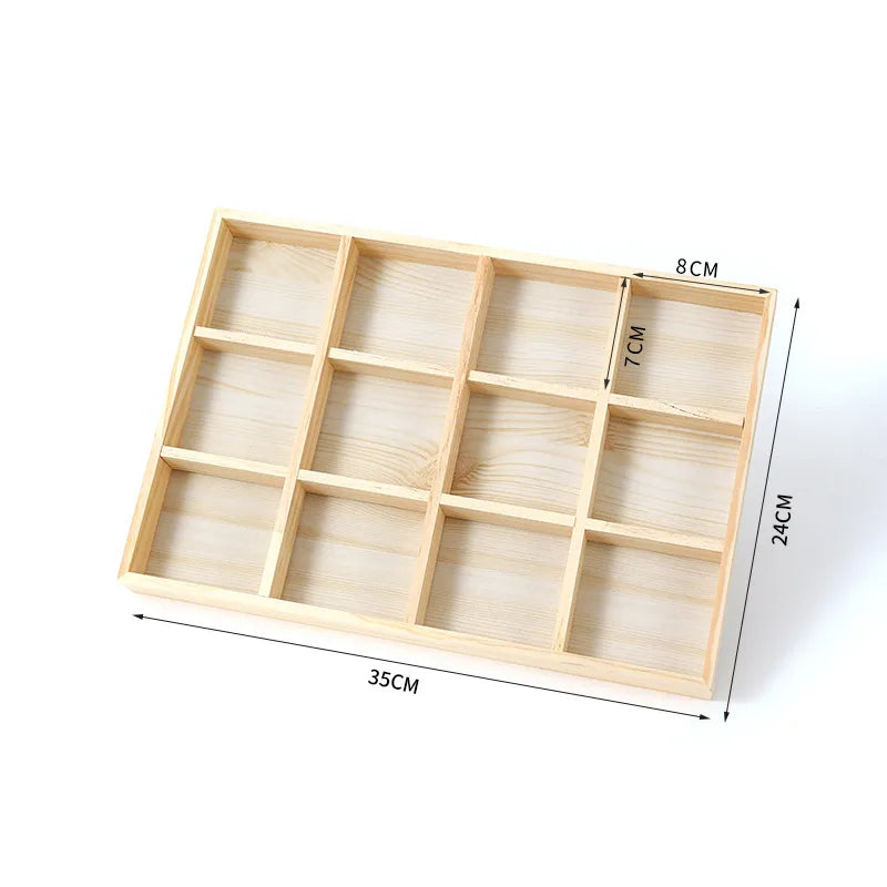 1 Piece solid wood Simple Style Square Jewelry Display