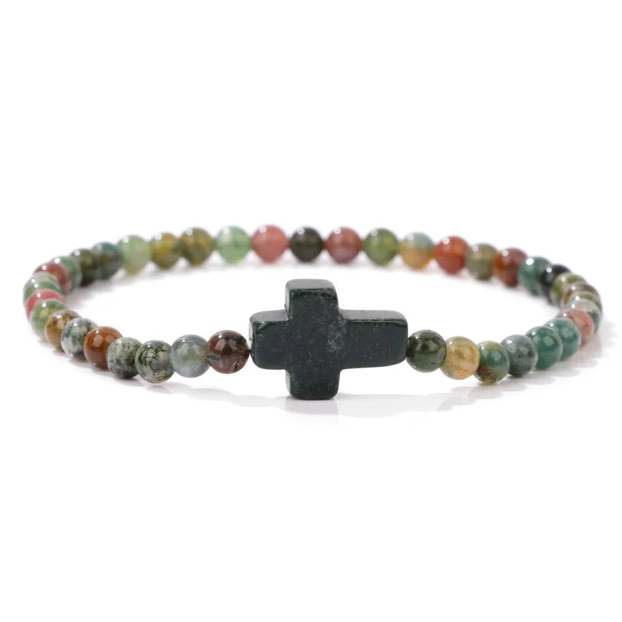 Simple Style Cross natural stone Crystal Bracelets In Bulk