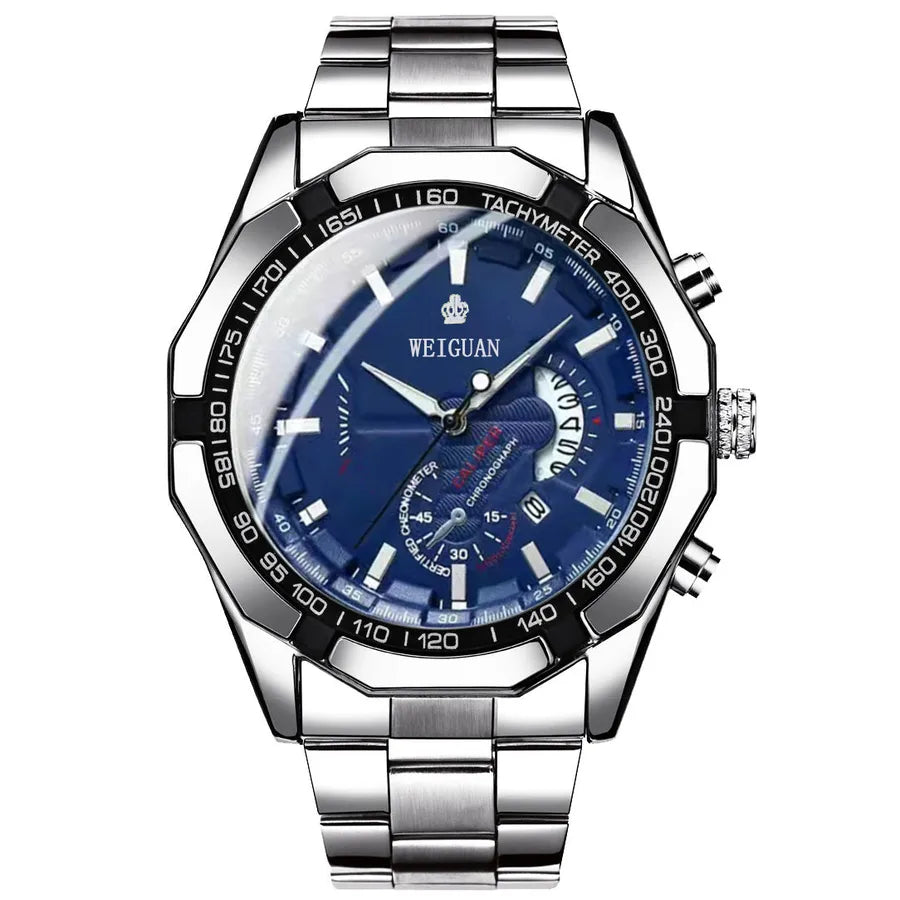 casual geometric single folding buckle quartz men's watches