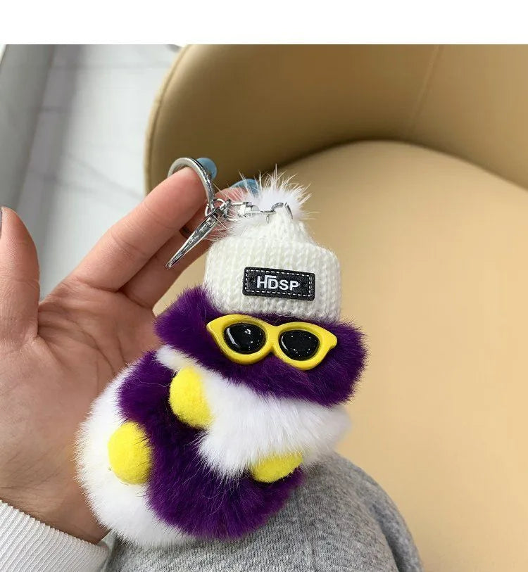Cute Caterpillar Plush Unisex Bag Pendant Keychain