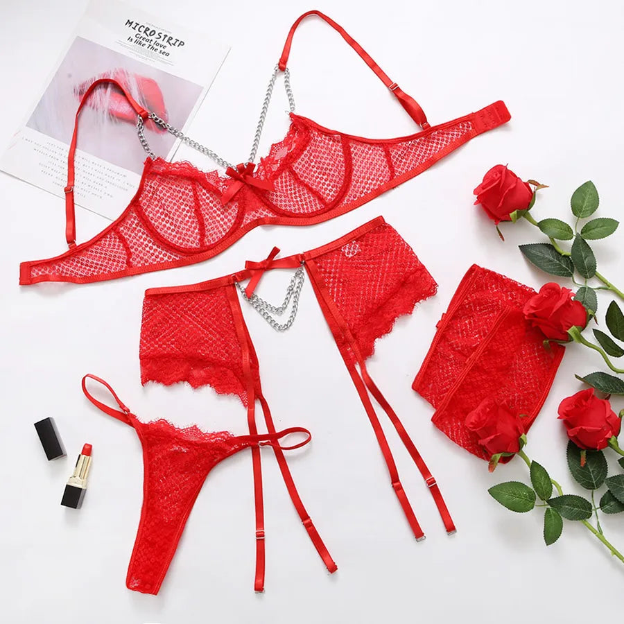 Women's Lady Sexy Solid Color Sexy Lingerie Sets Home Honeymoon Sexy Lingerie