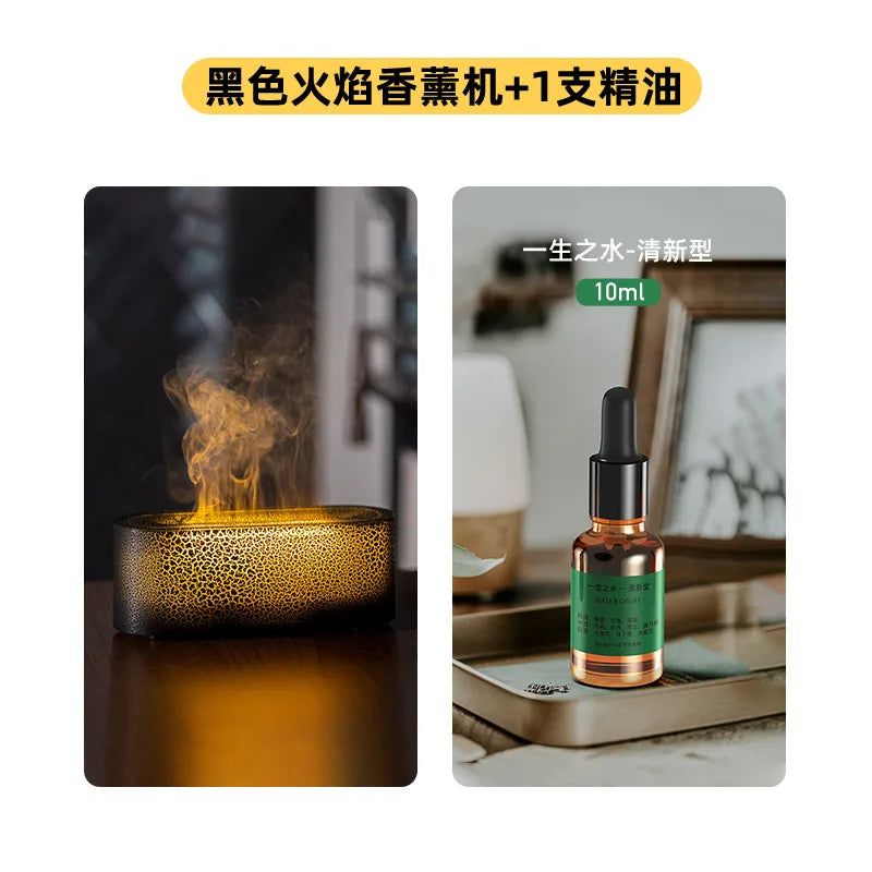 colorful 3d simulation flame aromatherapy Machine usb home office atmosphere air humidifying flame humidifier