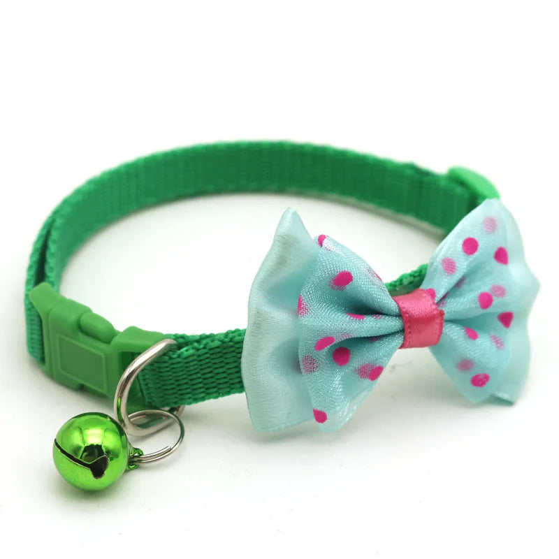 Cute Polypropylene Fiber Polka Dots Bow Knot Pet Collar