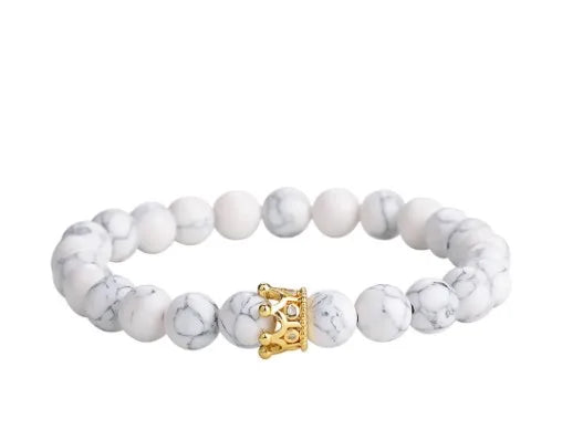 Simple Style Classic Style Round Natural Stone Agate Artificial Gemstones Bracelets In Bulk