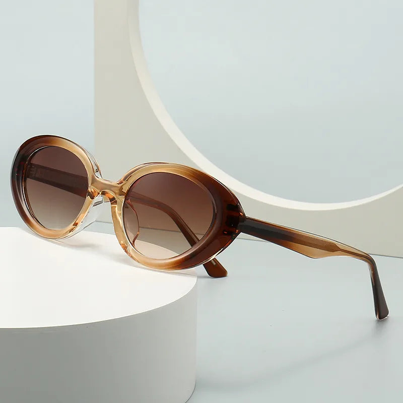 vacation color block ac oval frame full frame men's sunglasses