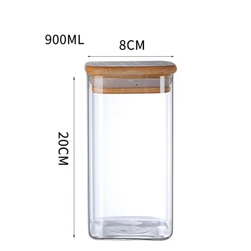Simple Style Solid Color Glass Storage Container Box
