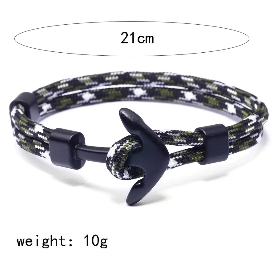 fashion rudder anchor alloy polyester patchwork alloy unisex bracelets