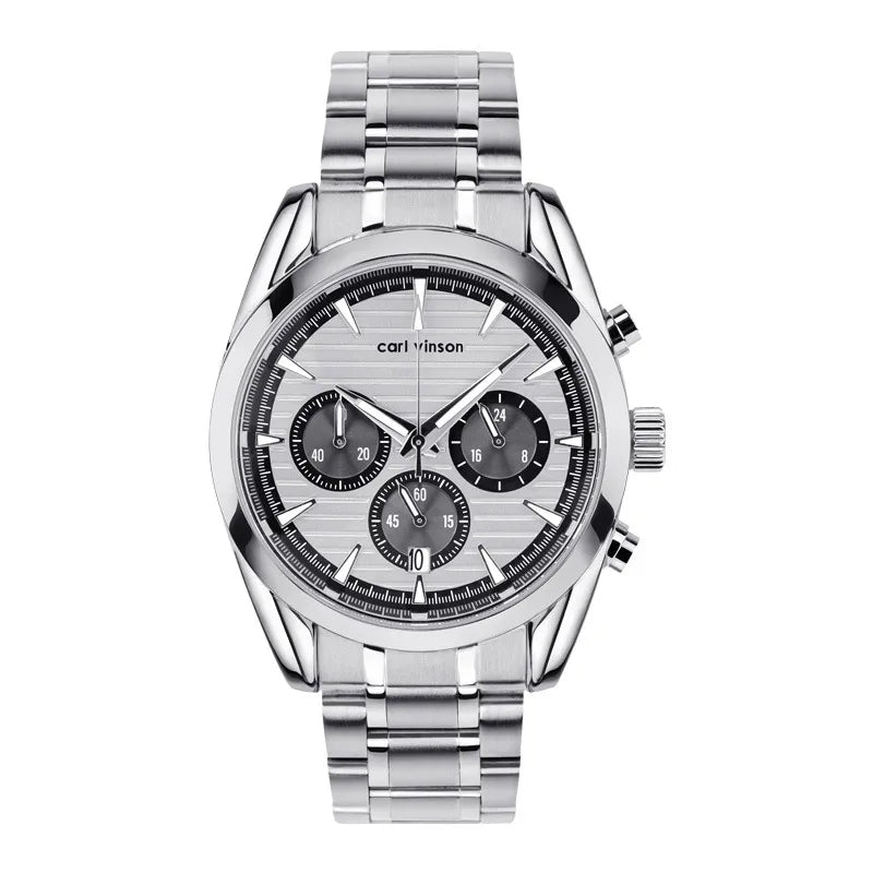 Business Round Butterfly Double Snap Quartz Men's Watches