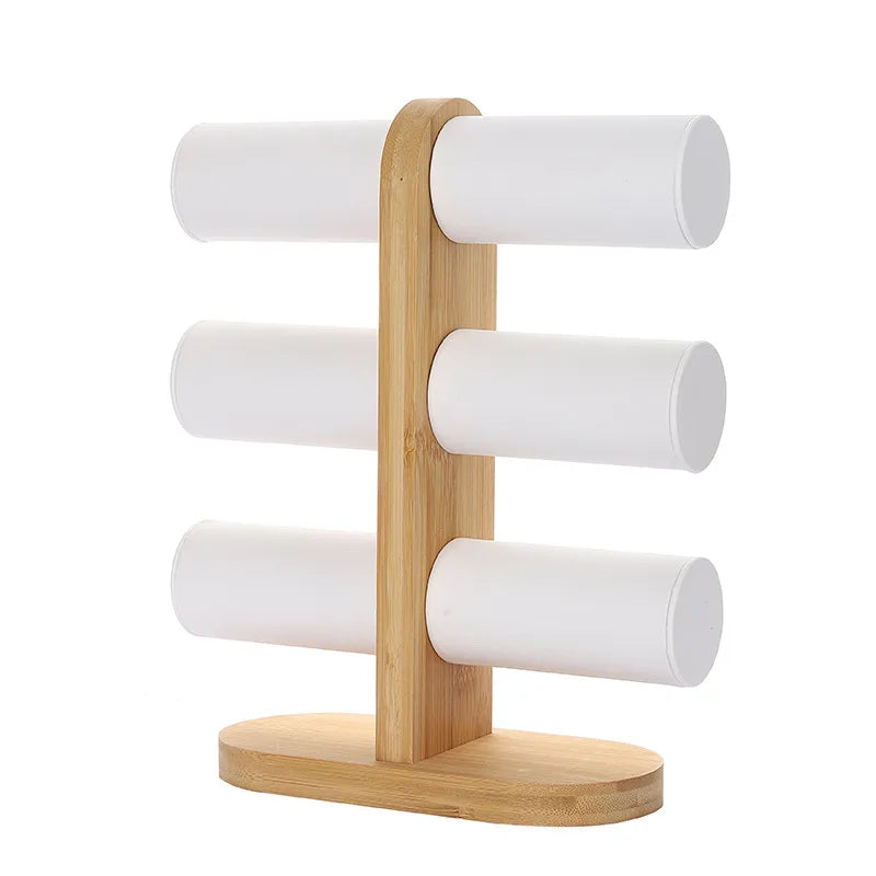 simple style geometric bamboo flannel patchwork jewelry display