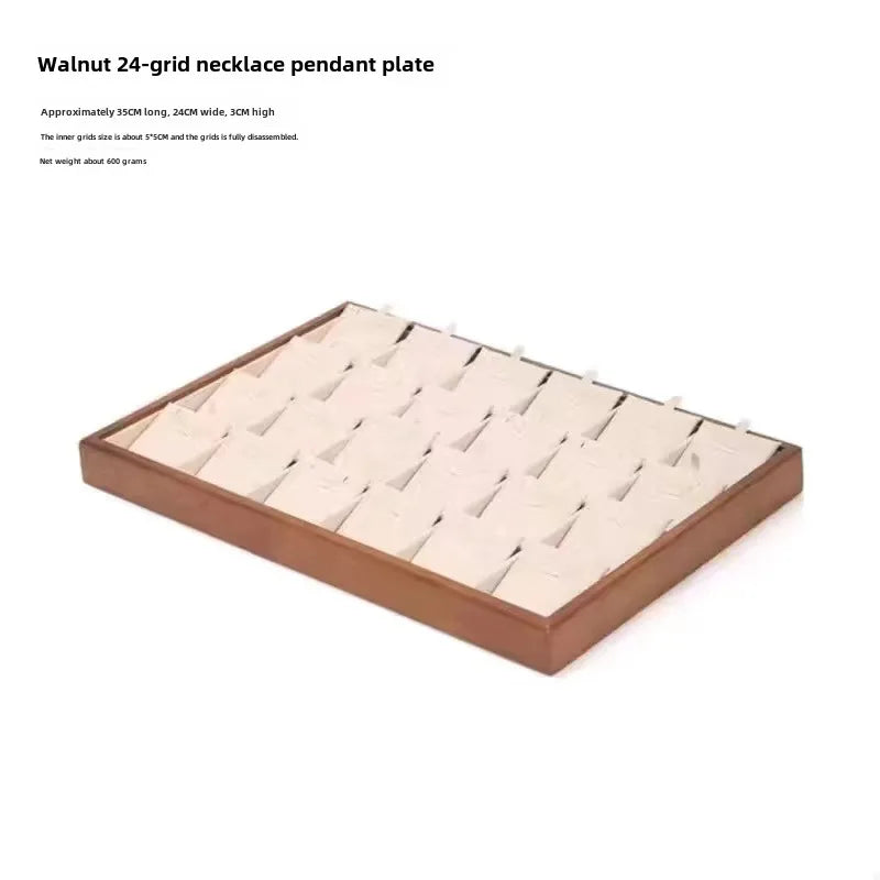 Walnut wood grain jewelry storage box ring tray stud earrings necklace watch tray jewelry bracelet display
