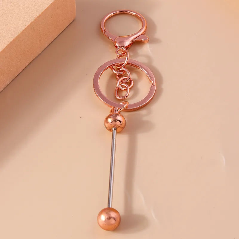 simple style solid color arylic zinc alloy keychain
