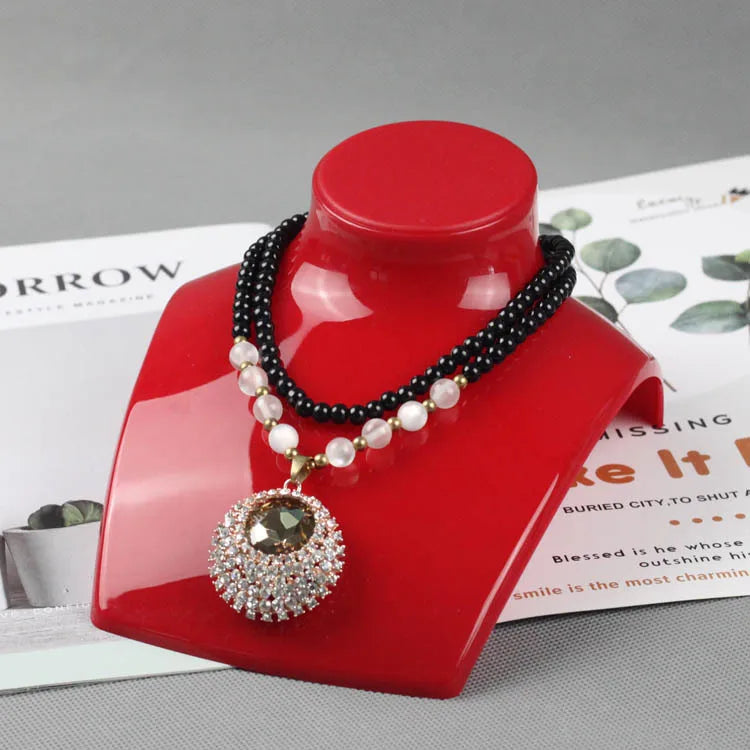 Plastic Necklace Earring Display Stand Jewelry Store Counter Window Stall Portrait Neck Model Showcase Artistic Style Injection Molding