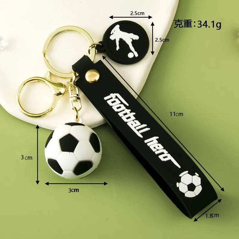 fashion letter football pvc unisex bag pendant keychain 1 piece