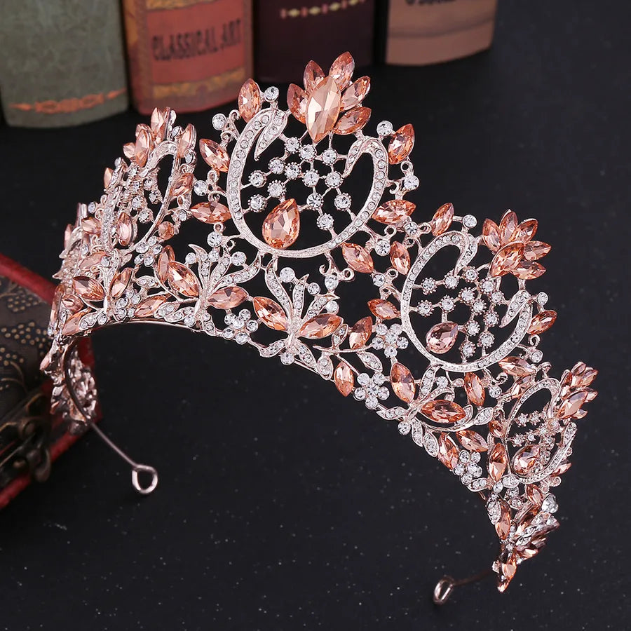 fashion water droplets alloy inlay zircon crown 1 piece