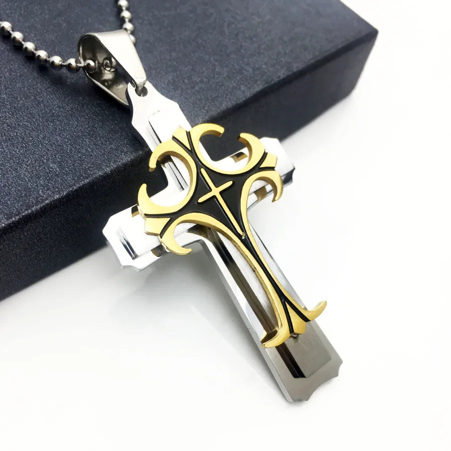 Original Design Cross 304 Stainless Steel Plating Men'S