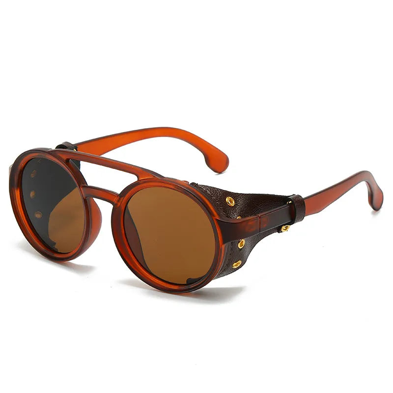 streetwear geometric pc round frame full frame men's sunglasses