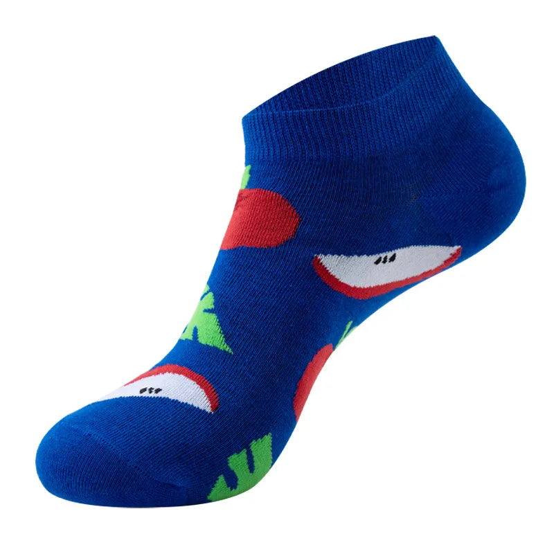 Unisex Cute Modern Style Fruit Strawberry Watermelon Cotton Ankle Socks A Pair