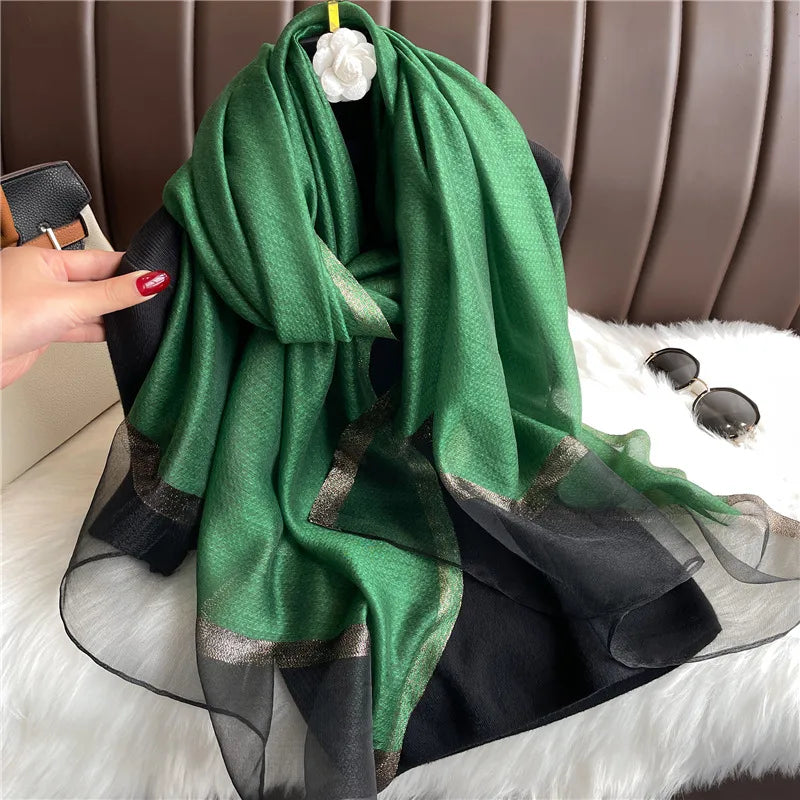 women's elegant solid color polyester scarf