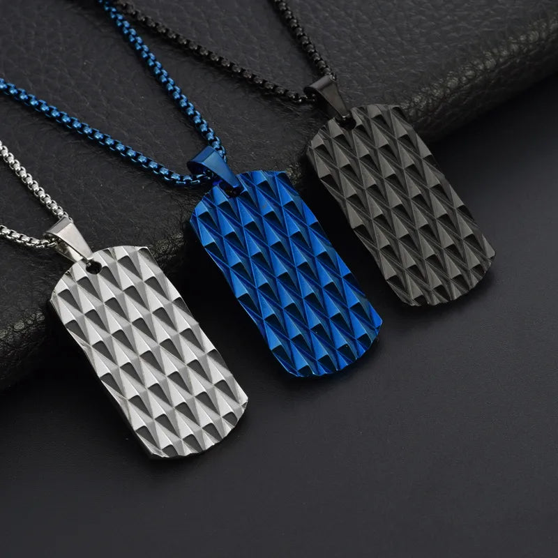 hip-hop simple style rhombus stainless steel polishing men's pendant necklace