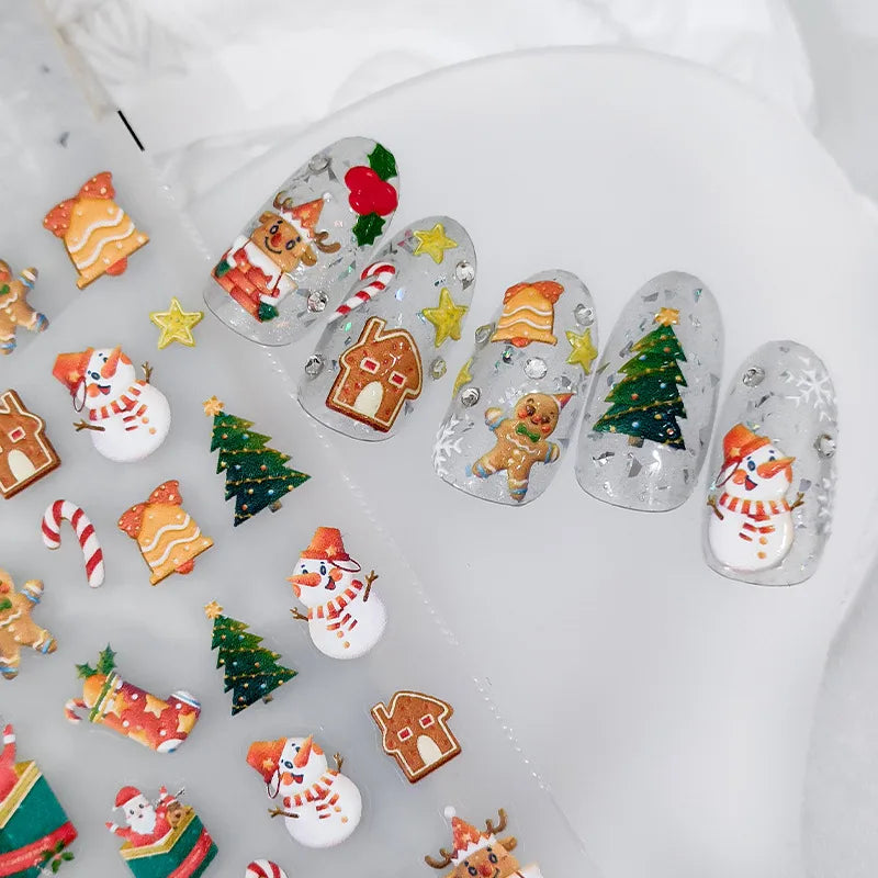 Christmas Elegant Lady Butterfly PET Nail Patches 1 Set