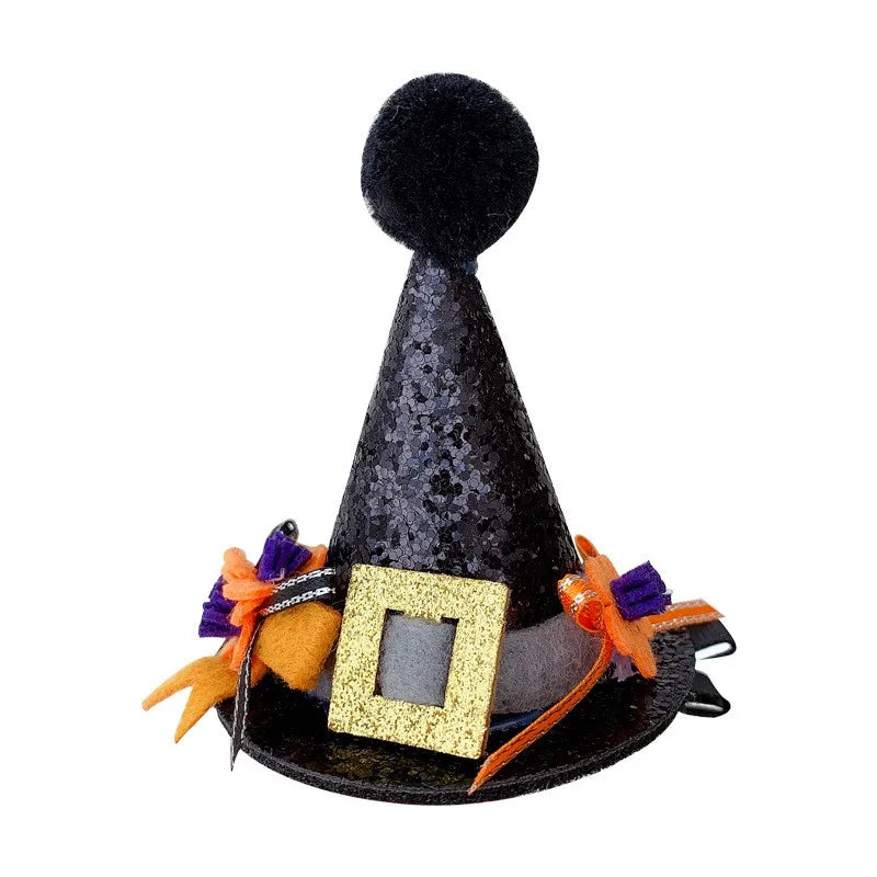 exaggerated funny halloween pattern pumpkin bow knot alloy cloth hair clip