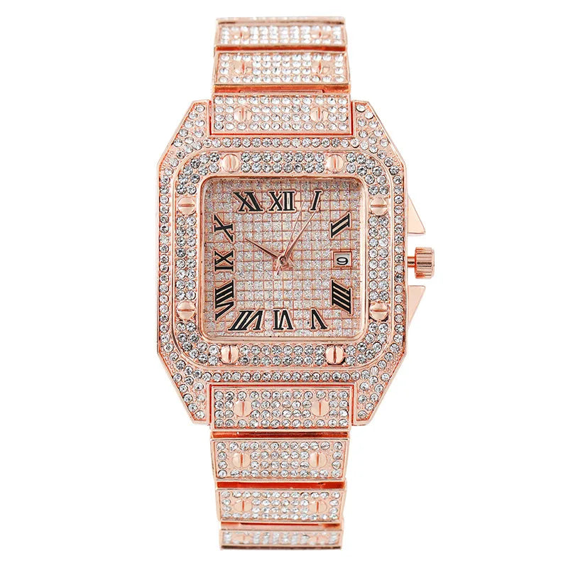 Elegant Glam Sparkly Double Side Snaps Quartz Watch Women's Watches