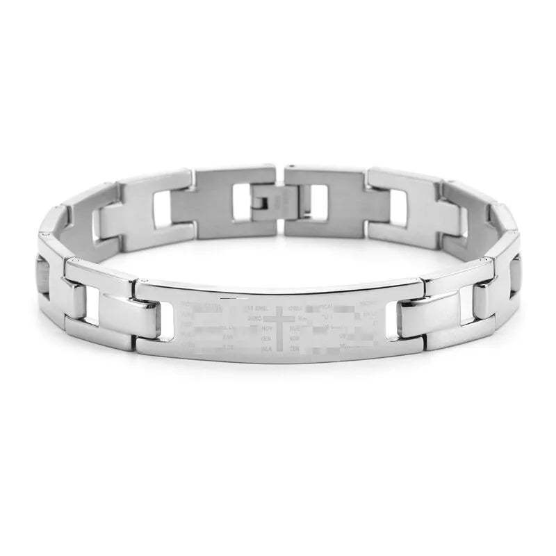 Simple Style Geometric Cross 304 Stainless Steel Plating Men's Bracelets Men Chain Bracelets