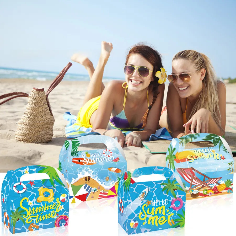 DD330  SUMMER beach chair SUMMER swimming ring pool party candy gift portable horn paper box