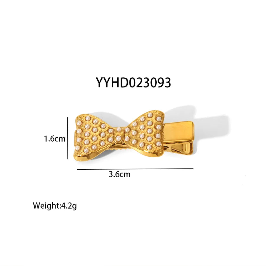 Pastoral Simple Style Women's Flower Shell 304 Stainless Steel Zircon Hair Clip