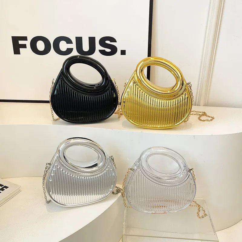 Acrylic Solid Color Oval Evening Bags
