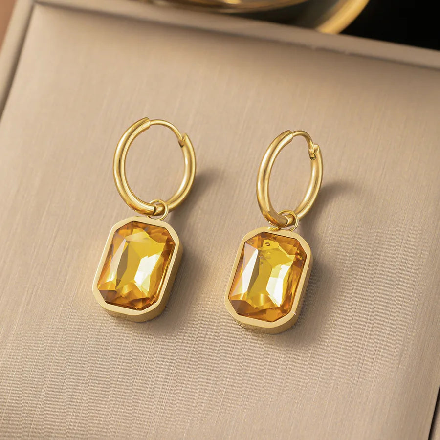 1 Pair IG Style Elegant Vintage Style Heart Shape Flower Butterfly 304 Stainless Steel Drop Earrings Ear Studs