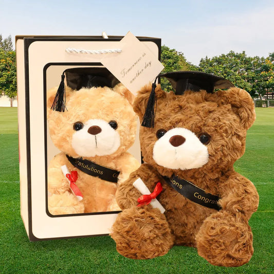 Doctor Hat Bear Doll Doctor Bear Plush Toy Teddy Bear Graduation Bear Doll Graduation Season Gift logo