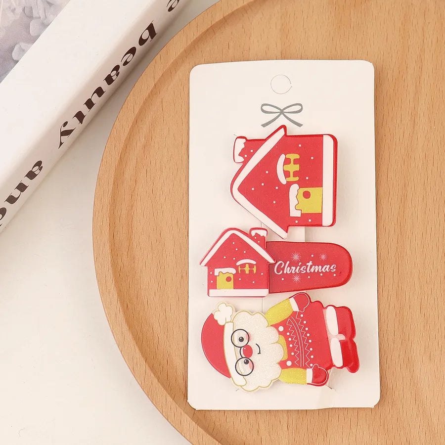 New Style Christmas Cartoon Acrylic Duckbill Hair Clip Sweet Cute Princess Hair Accessory Bangs Hair Clip Girl's Hair Ornament