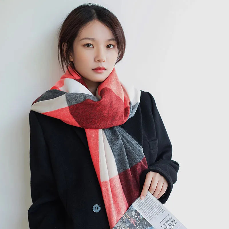Women's Simple Style Commute Plaid Polyester Scarf