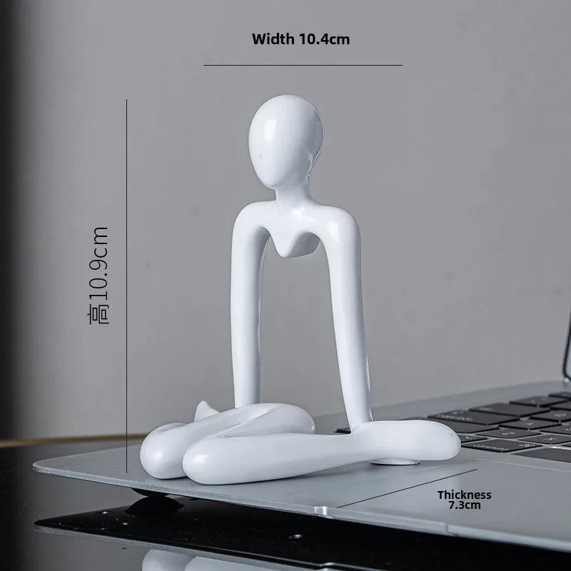 Niche abstract character thinker plastic crafts cute small decoration room decoration art living room decoration