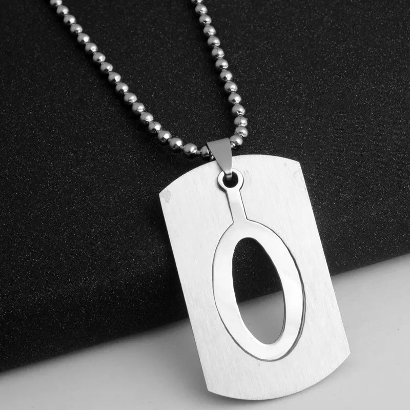 Hip-Hop Simple Style Letter 304 Stainless Steel Hollow Out Men's Pendant Necklace