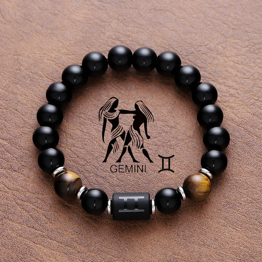 Vintage Style Simple Style Constellation Titanium Steel Plating Unisex Bracelets Men Beaded Bracelets