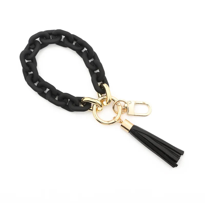 fashion tassel arylic women's bag pendant keychain 1 piece